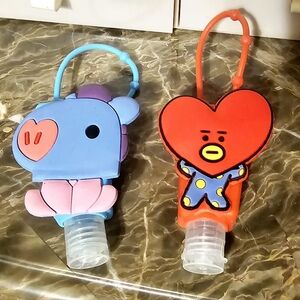 BTS (2) refillable sanitizer key chain